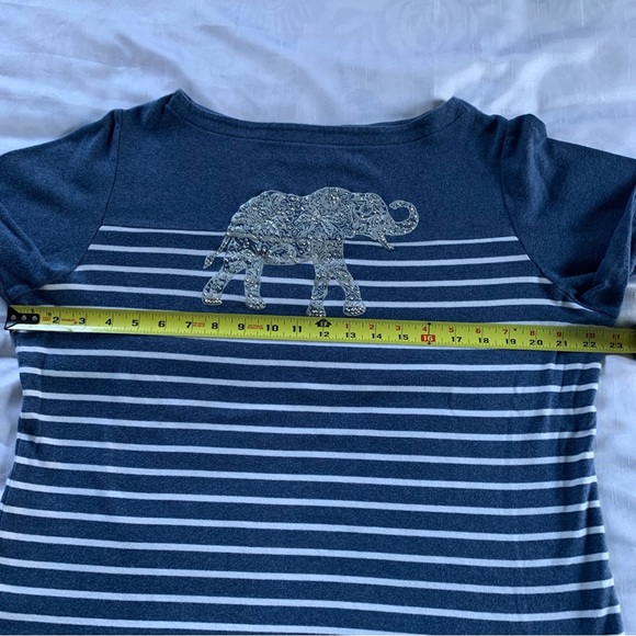 Karen Scott bling elephant boatneck top - Picture 4 of 8